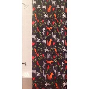 Holiday Time FABRIC Winter Shower Curtain‎ 70"x 72" Foxes Rabbits Holly